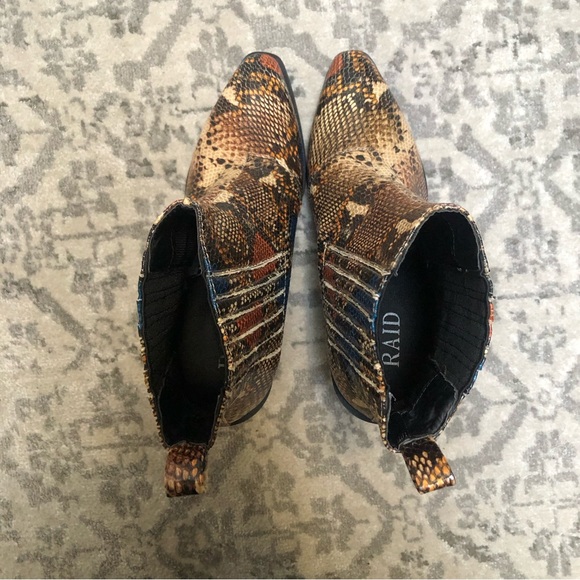 ASOS Raid Swallow Coloured Snake Western Boots 🪶 tan multi 🪬 US 8 🧡 - Picture 14 of 15